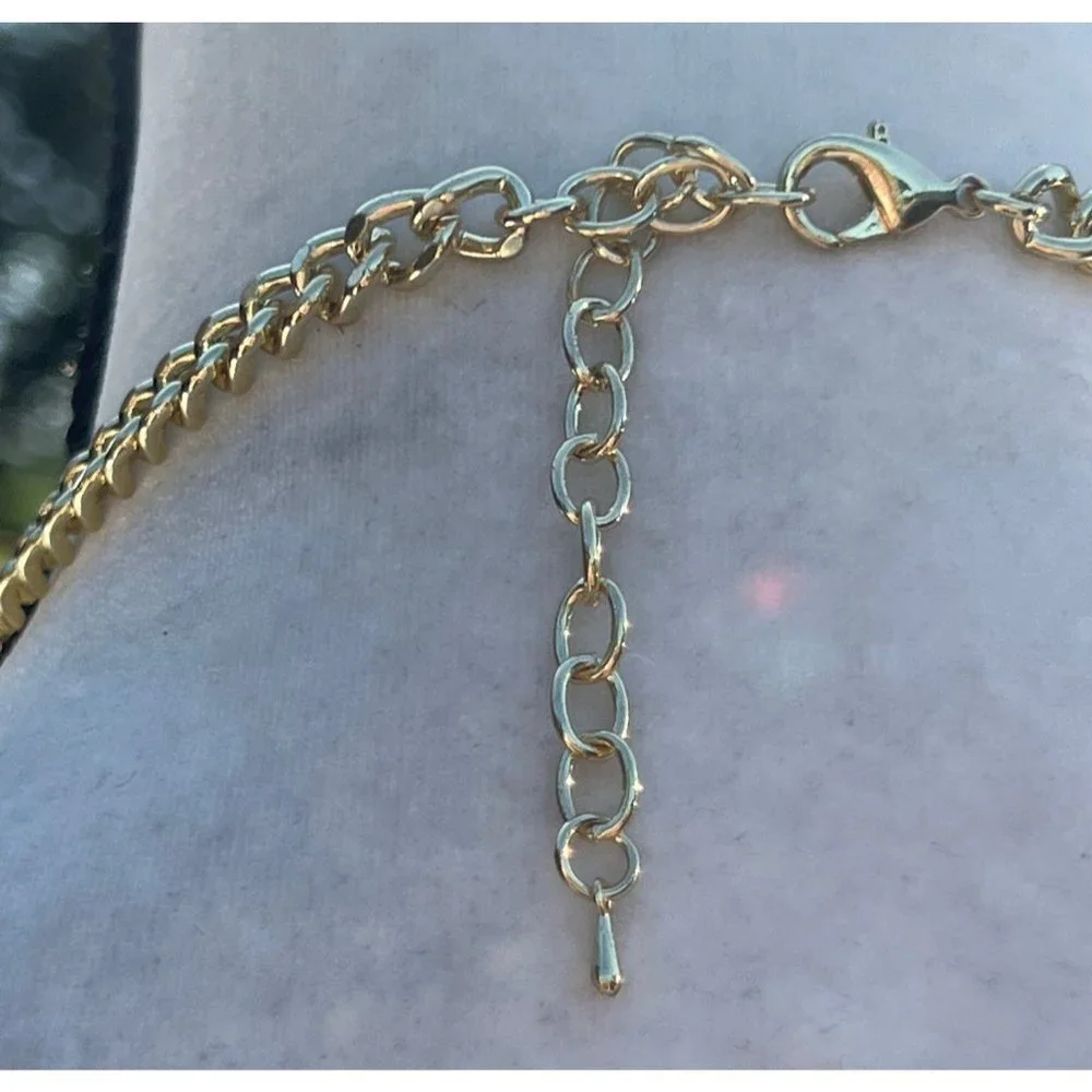 Gold-tone Crystal Statement Necklace -- 18